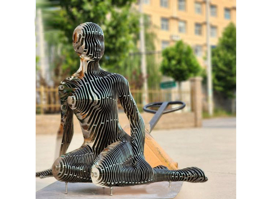 Garden Or Yard Decorative Laser Cutting Stainless Steel Woman Sculpture