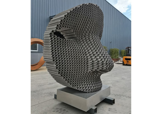 ODM Matt Finish Stainless Steel Metal Face Sculpture For Garden Decoration