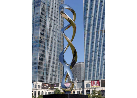 300cm High Polished Swirling Stainless Steel Abstract Sculpture