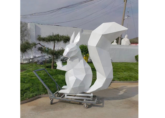 Contemporary Garden Decoration Colorful Stainless Steel Squirrel Sculpture