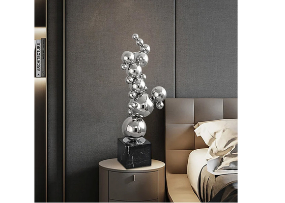 Polished Stainless Steel Balls Sculpture For Garden Or Home Decoration
