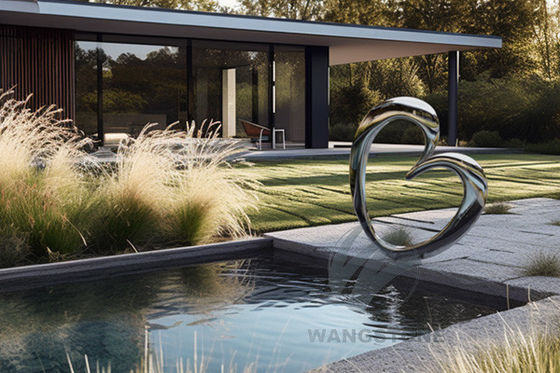 ভালো দাম গার্ডেন ইয়ার্ড মডার্ন আর্ট মিরর পোলিশ প্রেমের হার্ট ভাস্কর্য অনলাইন