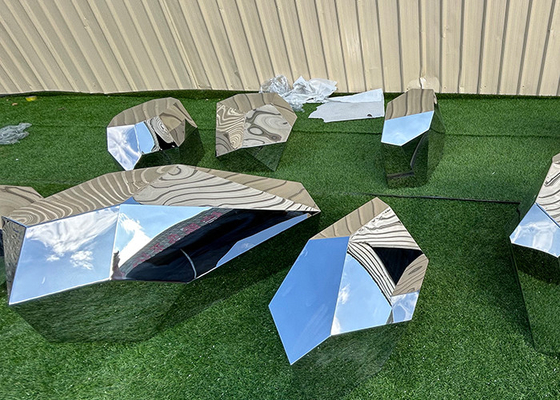 ভালো দাম বিভিন্ন আকারের আধুনিক বাগান ধাতু শিল্প স্টেইনলেস স্টীল রক ভাস্কর্য অনলাইন