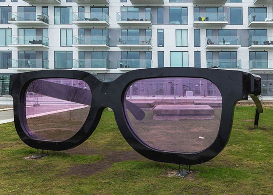 ভালো দাম জনসাধারণের জন্য বড় রঙের ধাতব ভাস্কর্য শিল্প স্টেইনলেস স্টীল গ্লাস ভাস্কর্য অনলাইন