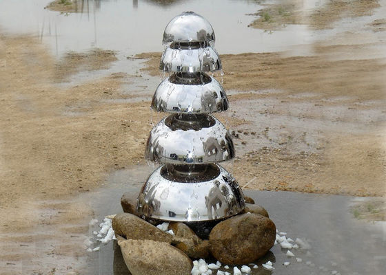 ভালো দাম মিরর পালিশ স্টেইনলেস স্টীল জল বৈশিষ্ট্য পাঁচ অর্ধবৃত্তাকার ডিজাইন অনলাইন