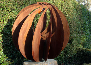 ভালো দাম Corten ইস্পাত ঠালা বহিরঙ্গন মেটাল গোলক ভাস্কর্য বিভিন্ন আকার পাওয়া যায় অনলাইন