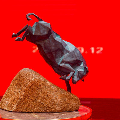 ভালো দাম সজ্জা বাগান শিল্প ব্রোঞ্জ প্রাচীন ষাঁড় ভাস্কর্য অনলাইন