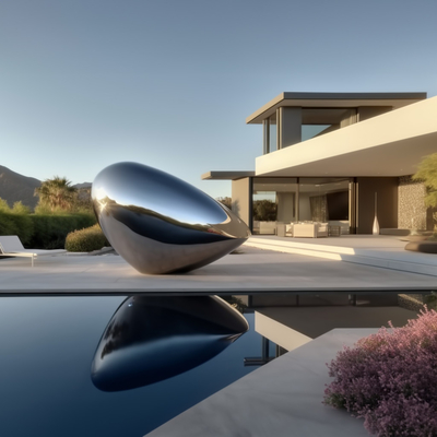 Mirror Polished Modern Stainless Steel Outdoor Abstract Sculpture Arrival Design