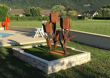ভালো দাম গার্ডেন সজ্জা জন্য Lifelike Corten ইস্পাত Tulip সারাংশ ফুল ভাস্কর্য অনলাইন