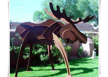ভালো দাম জন্তু Corten ইস্পাত Moose মূর্তি, বিমূর্ত শৈলী জং ইস্পাত গার্ডেন আর্ট অনলাইন