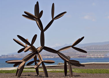 2.5mm Thick Entrance Sculture In Corten Steel / 3D Drawing Custom Metal Sculpture