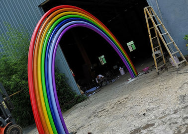 Large Garden Stainless Steel Sculpture Colorful Metal Rainbow Sculpture