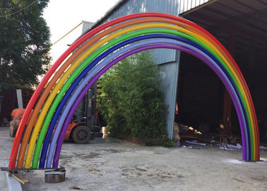 Large Garden Stainless Steel Sculpture Colorful Metal Rainbow Sculpture
