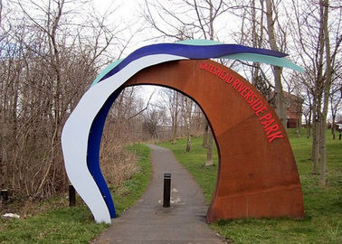 Contemporary Park Decoration Outdoor Metal Corten Steel Arch