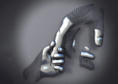 Love Hands Design Stainless Steel 3D Metal Wall Sculpture Matt Finish