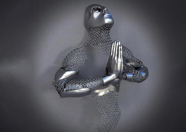 Love Hands Design Stainless Steel 3D Metal Wall Sculpture Matt Finish