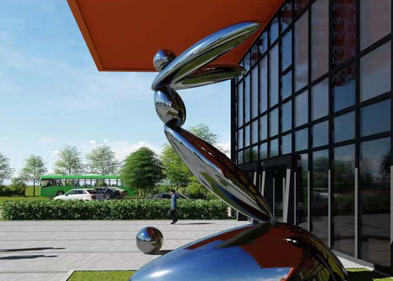 ভালো দাম ২.৩ মি ওয়াংস্টোন ডিজাইন বড় মিরর পলিশ স্টেইনলেস স্টিল ভাস্কর্য স্টক অনলাইন