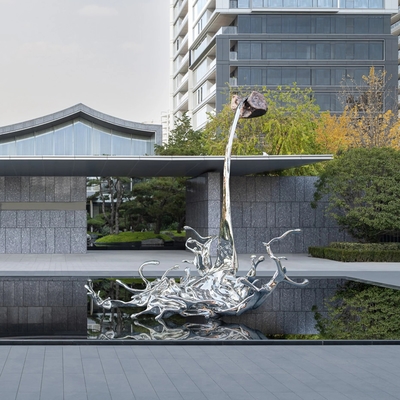 লুপ ডিজাইন স্টেইনলেস স্টীল আউটডোর ওয়াটার ফোয়ারা ভাস্কর্য প্রসাধন জন্য