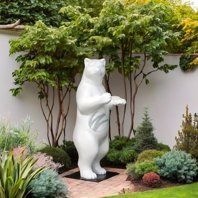 ভালো দাম Large White Standing Bear Sculpture (2M Height) - Durable FRP Outdoor Decorative Art অনলাইন