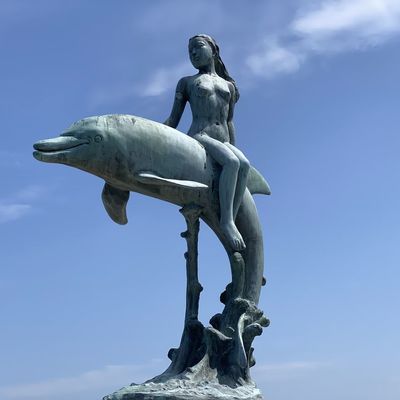 ভালো দাম Outdoor Metal Art Decor Bronze Copper Mermaid Life Size Sculpture Statue অনলাইন