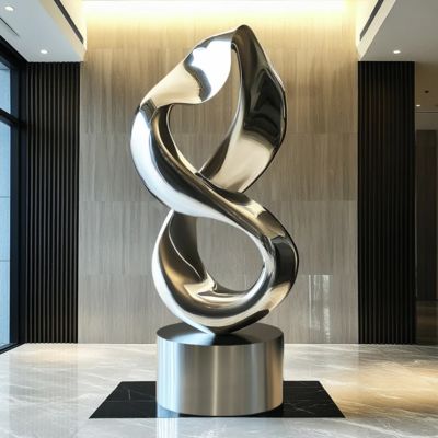 ভালো দাম Contemporary Indoor/Outdoor Decoration Stainless Steel Infinity Loop Sculpture অনলাইন