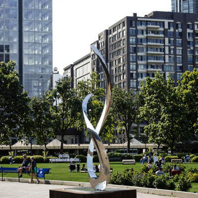 ভালো দাম Modern Mirror Polished Glossy Abstract Stainless Steel Sculpture Contemporary Outdoor Art for Landscapes অনলাইন