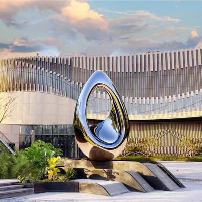 ভালো দাম Outdoor Decoration Mirror Polished Stainless Steel Teardrop Sculpture অনলাইন