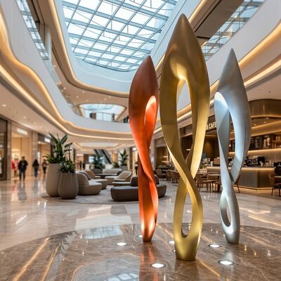 Large Custom Contemporary Indoor Outdoor Abstract Fiberglass Hotel Sculpture Factory Direct Modern Art Statue for Landscape Decor