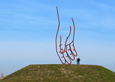 ভালো দাম আধুনিক বহিরঙ্গন মেটাল আর্ট Corten ইস্পাত ভাস্কর্য বড় আলংকারিক হাত ভাস্কর্য অনলাইন